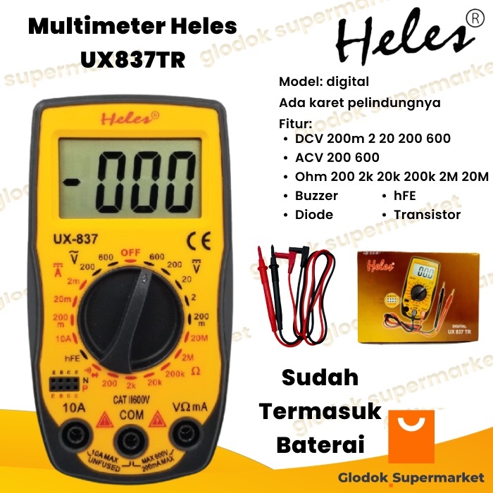 Multitester Heles UX837TR Multimeter Digital UX-837TR Tester UX 837 TR