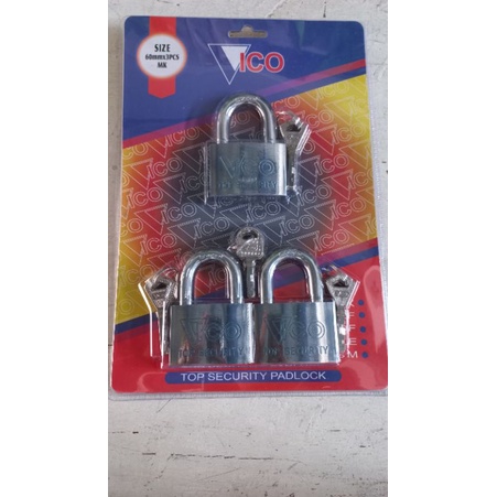 Gembok Master Vico 60mm isi 3bj kunci