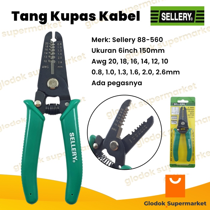 Tang Pengupas Potong Kulit Kabel 6 inch Sellery Wire Stripper Alat Kupas Cable 150mm 88-560