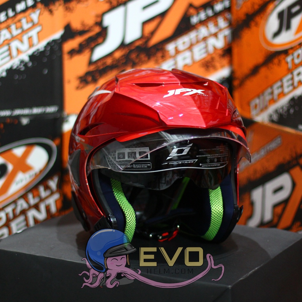 HELM JPX HALFFACE_JPX Z-BLAST - RED SCARLET GLOSS ( ONGKIR 2KG) JPX HALFFACE JPX SEMICROSS JPX ZBLAST MAROON RED