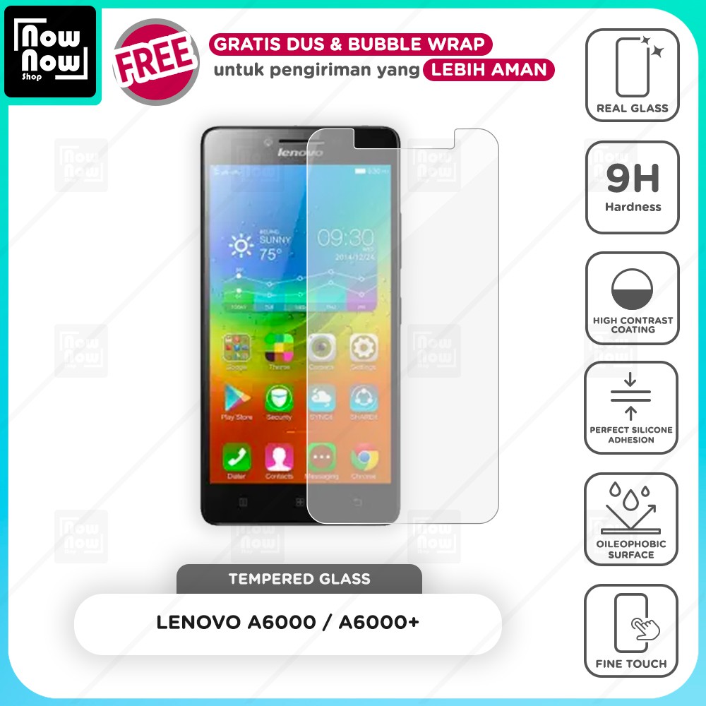 Tempered Glass Anti Gores Lenovo A6000 A6000+ Screen Guard Protector 9H Kaca Temperglass