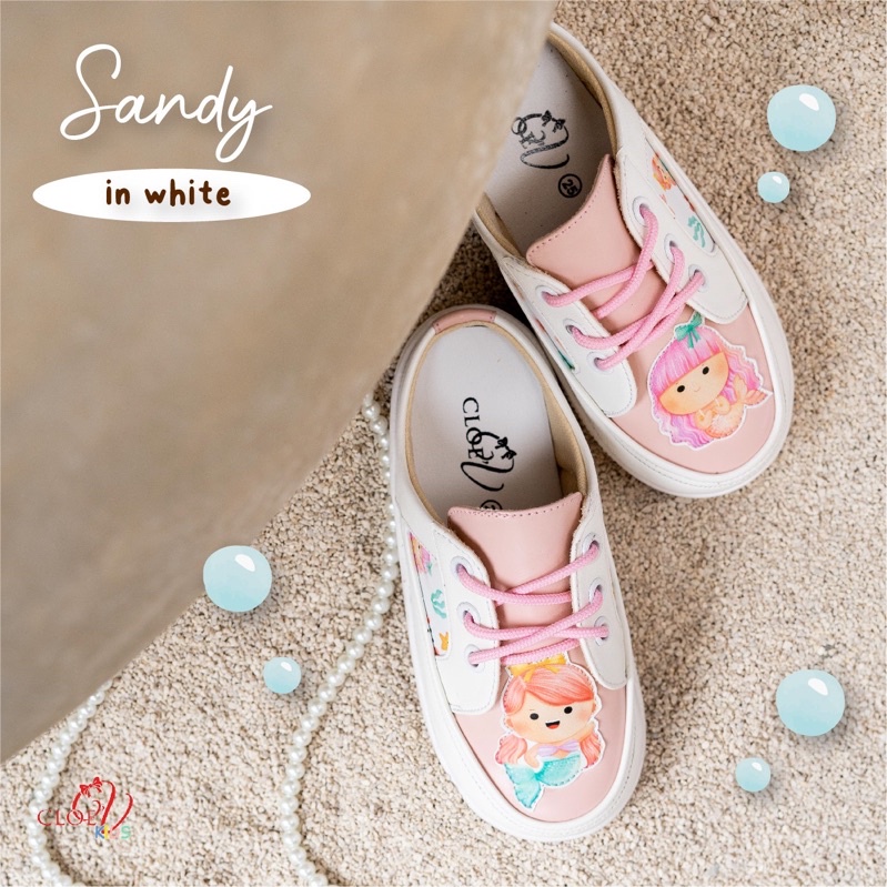 CLOEVKIDS - Sandy Size 22-35 Sepatu Sandal Loafers Anak Perempuan Slip On Tali Lucu Pastel - Mermaid Series