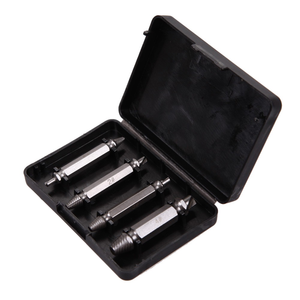 Set 4Pcs Mata Bor Drill Bit Pencabut Sekrup Rusak