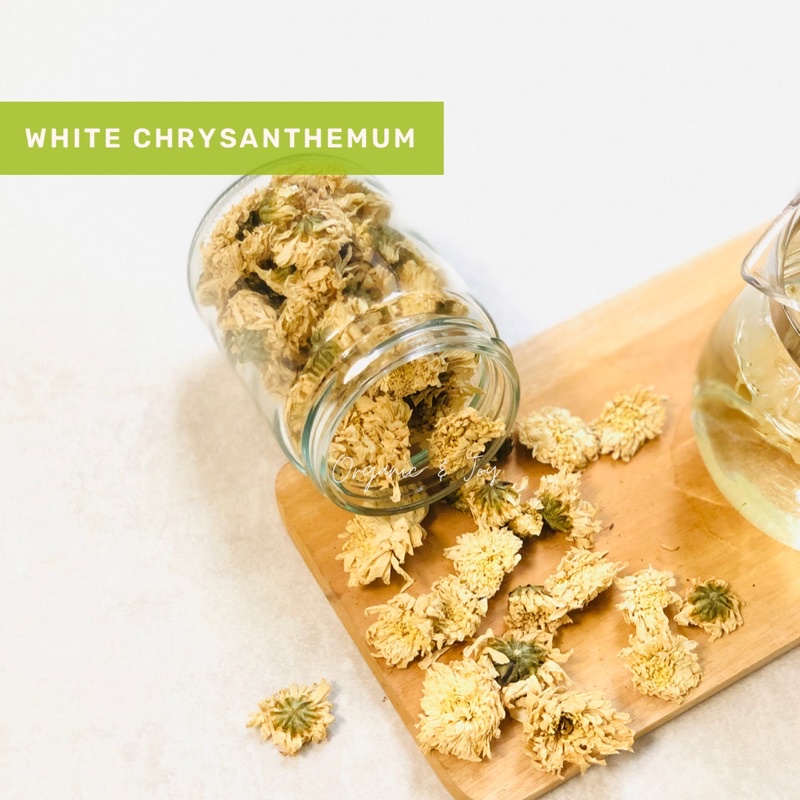 Organic&amp;Joy• White Chrysant Tea/ Teh bunga krisan putih (untuk radang tenggorokan,obati gejala pilek,panas dalam dll)