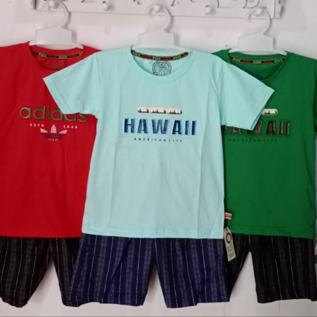 Setelan gugo hawaii/adidas 3-15 tahun