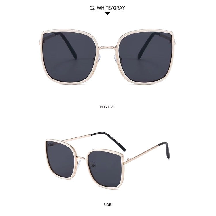 2021 new Korean fashion square big frame ins street metal sunglasses