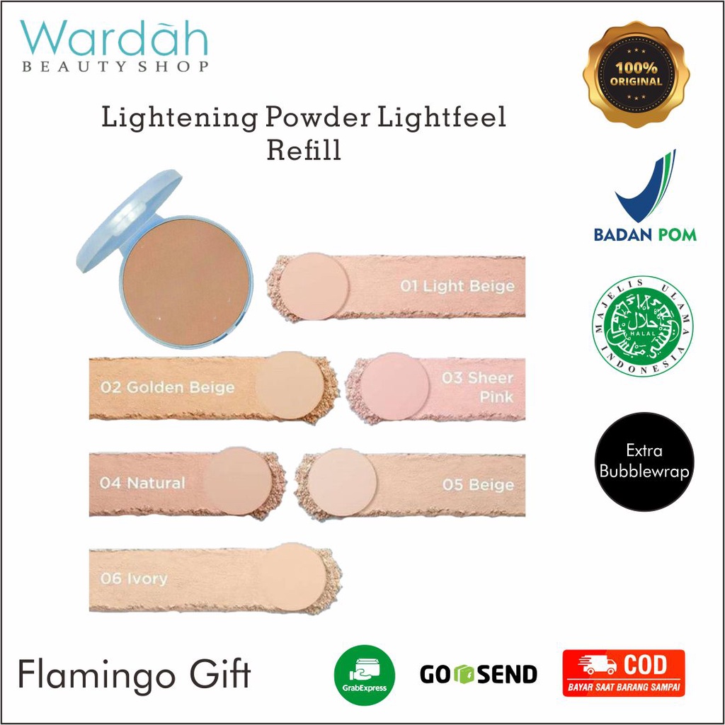 ORIGINAL Wardah Refill Lightening Powder Foundation TWC Two Way Cake Light Feel