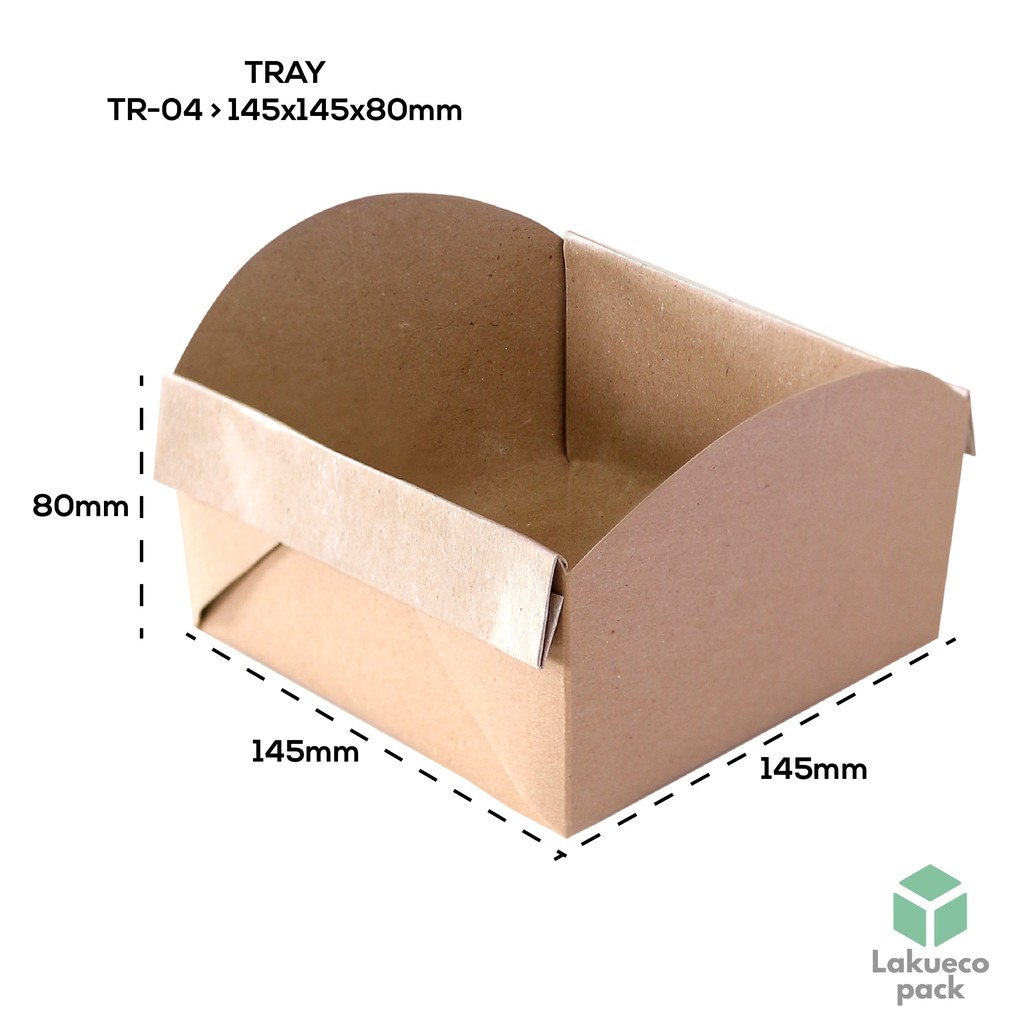 

Paper Box Dus Makanan Kotak Makan (Min. Order 50) TR04K9 Non Laminasi 14.5X14.5X8