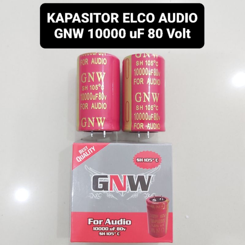 (2 BIJI) Kapasitor Elco GNW 10000 uF 80 Volt Audio