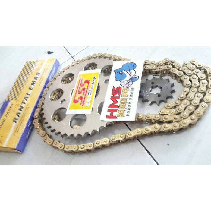 Gir Set SSS Revo Absolude, Revo Lama Rantai Gold 428 130L