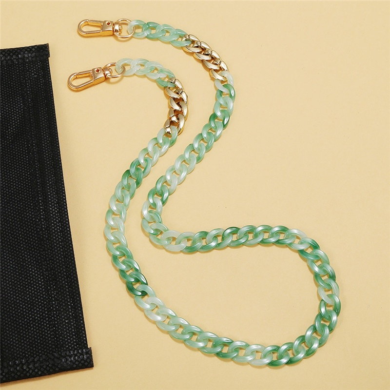 [ACKER] Warna Emas Kasual Topeng Lanyard Sederhana Buatan Tangan Akrilik Lanyard Rantai Topeng Lucu (60cm)