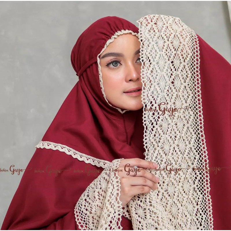 MUKENA YASMINA RAJUT  RENDA FASHION GAYO ORI