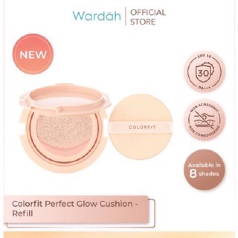 Wardah Colorfit Perfect Glow Cushion SPF 33 PA++ Refill 15gr