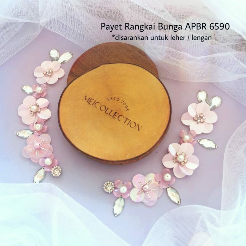 Payet rangkai leher APBR 6590 warna pink permata