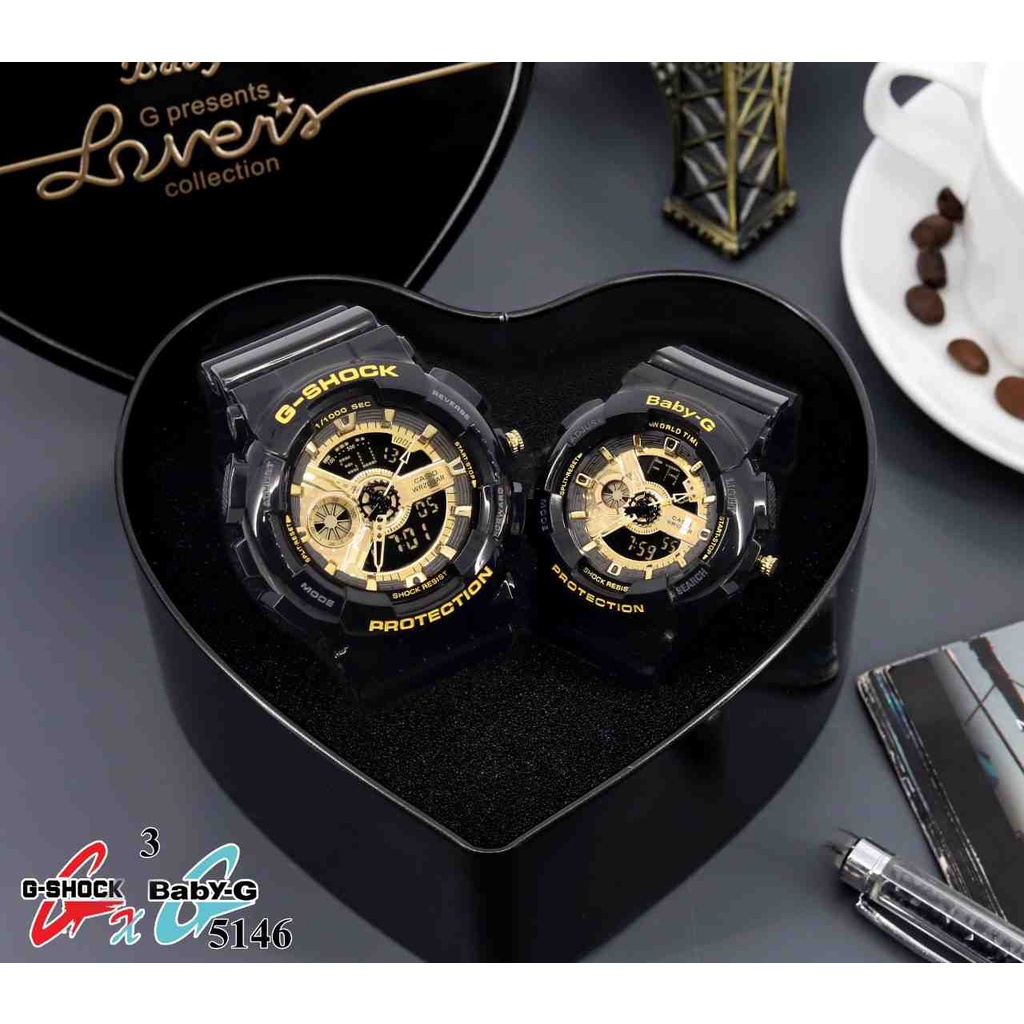 Jam G shock Baby G ( seri 5146)  Couple Double time (Analog dan digital)  (tanggal,hari,lampu aktif)