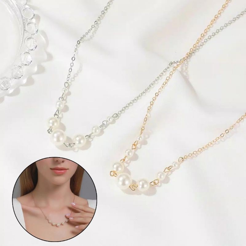 Anne Pearl Korean Necklace Kalung Korea Rantai Mutiara