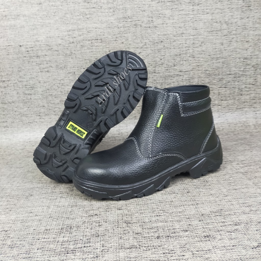 Sepatu Safety Pria Boot Sepatu Septi Kulit Asli Sepatu Cowok Sepatu proyek dan Lapangan stand horse