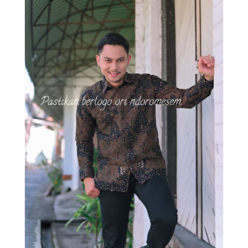 Kemeja Batik PREMIUM TERBARU Lengan Panjang Batik Full Furing Bahan Katun Premium Prabu E312