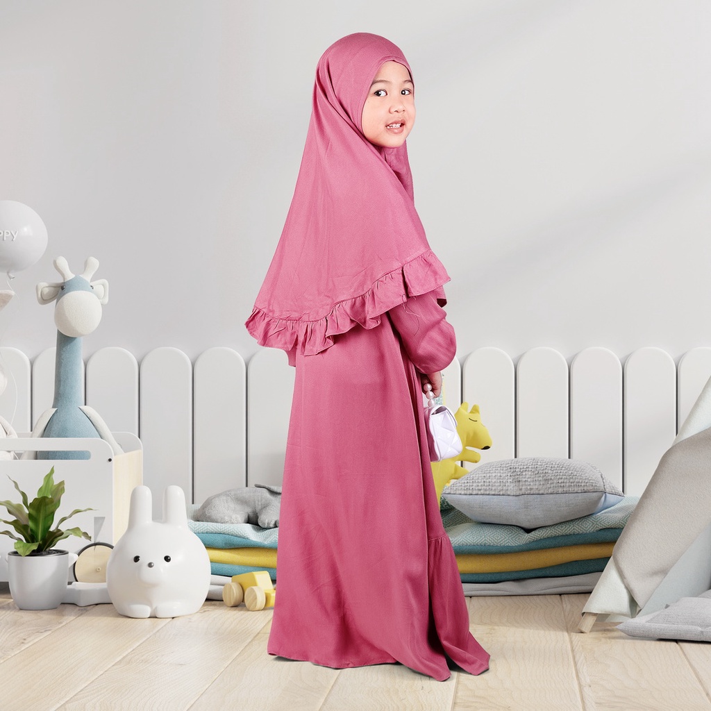 Set Gamis Muslim Anak Usia 1 Sampai 2 Tahun Bahan Rayon Jasmin