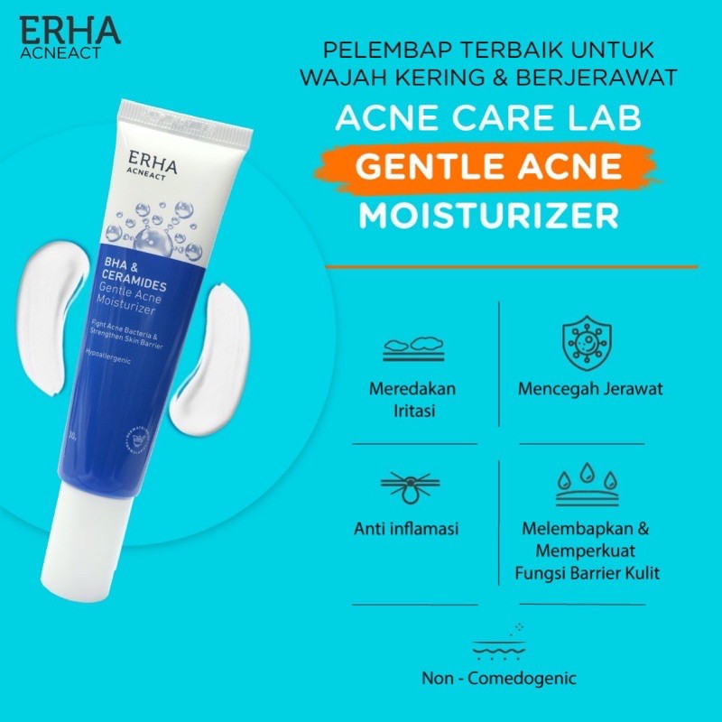 New !! Erha 21 Acne Care Lab Acne Gentle Moisturizer / Pelembab Wajah
