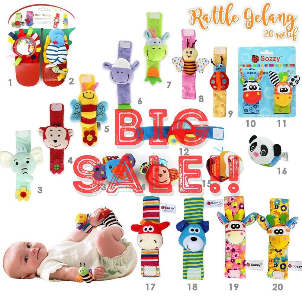 GELANG RATTLE BAYI / Gelang boneka bayi Rattle plus kerincingan Bayi / Mainan Bayi / Mainan Rattle