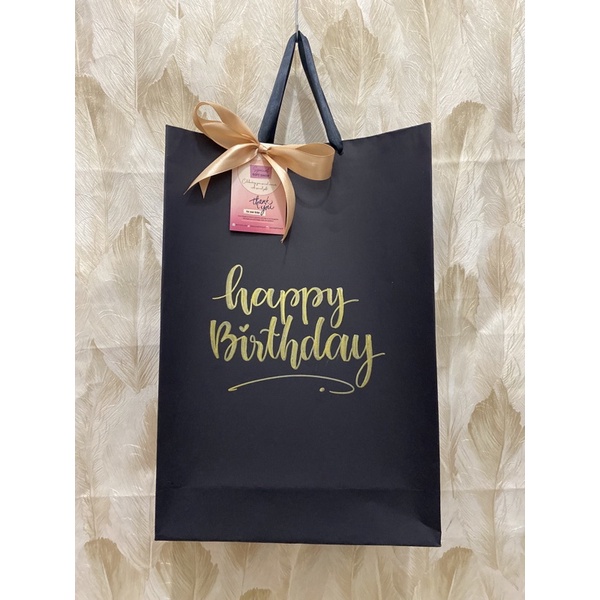 

Paper bag murah warna hitam request tulisan sesuai keinginan