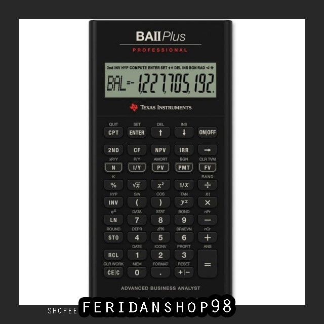

BT577 TEXAS INSTRUMENTS BA BEST II PLUS PROFESSIONAL FINANCIAL CALCULATOR BY FERIDANSHOP98