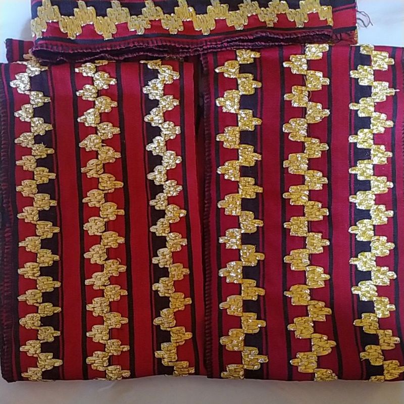 Bisban / Selendang Tapis Lampung Motif Abung Murah-3 Ketik Merah