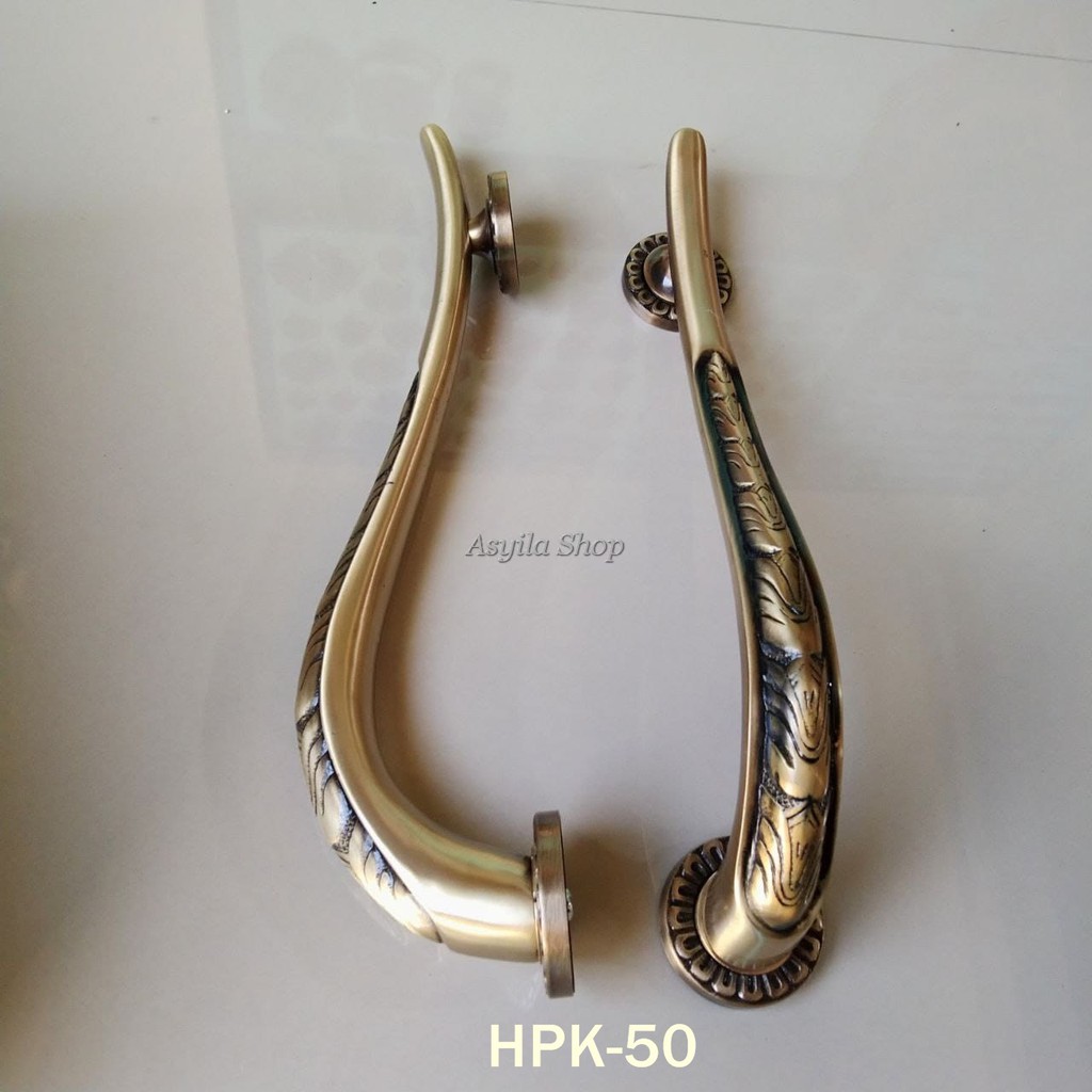 Handle pintu rumah bahan kuningan murni mewah elegan gagang pintu Motif Taring