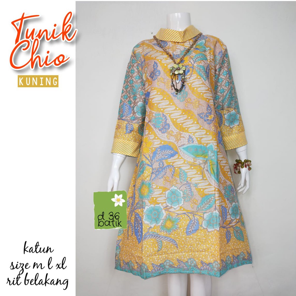 Tunik Soft Chio Pastel Santika #2 Afika Soft Bunga Turtleneck Batik Kantor Pesta Muslim Seragam