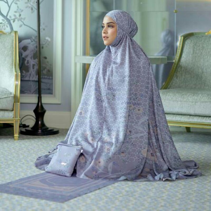 GREY MUKENA SILKY GLOW BY MYLADY HIJAB