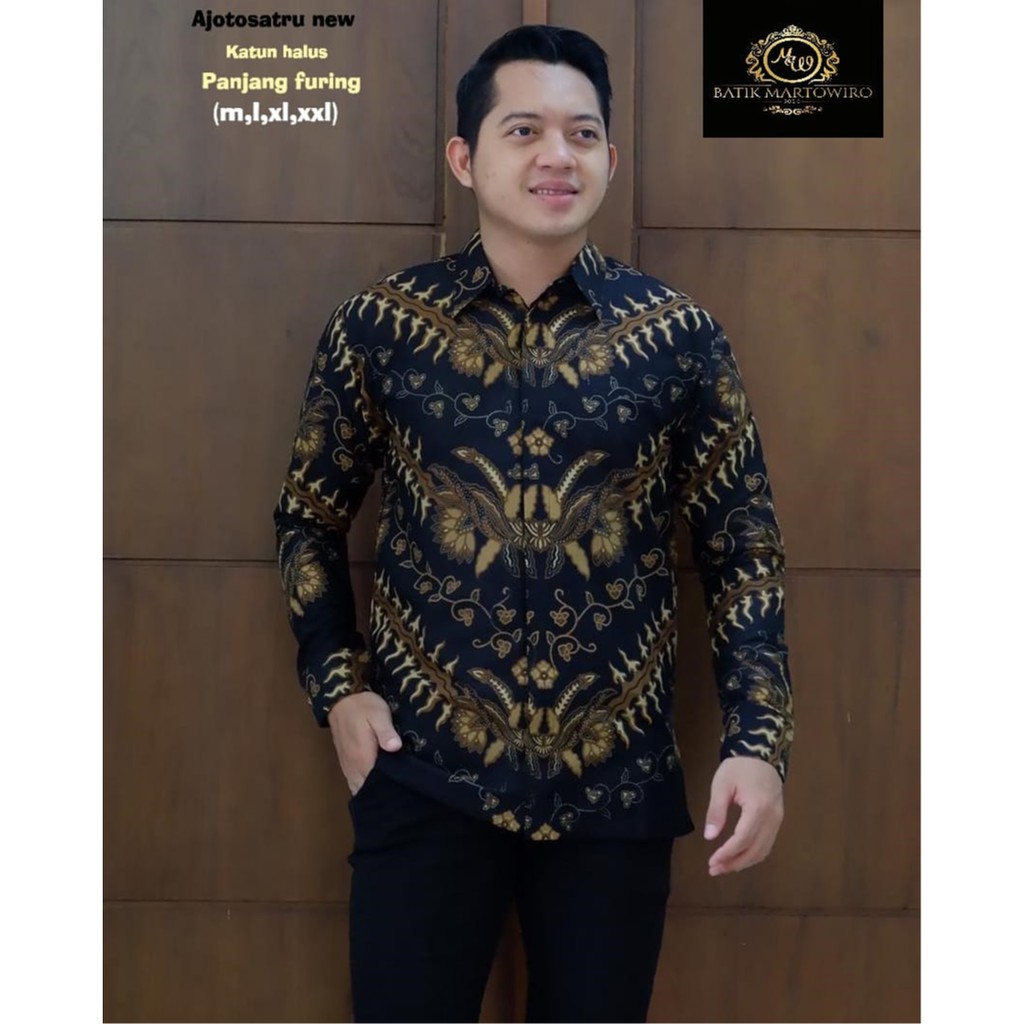 AJOTOSATRU NEW kemeja batik pria lengan panjang terbaru ORIGINAL BY MARTOWIYO