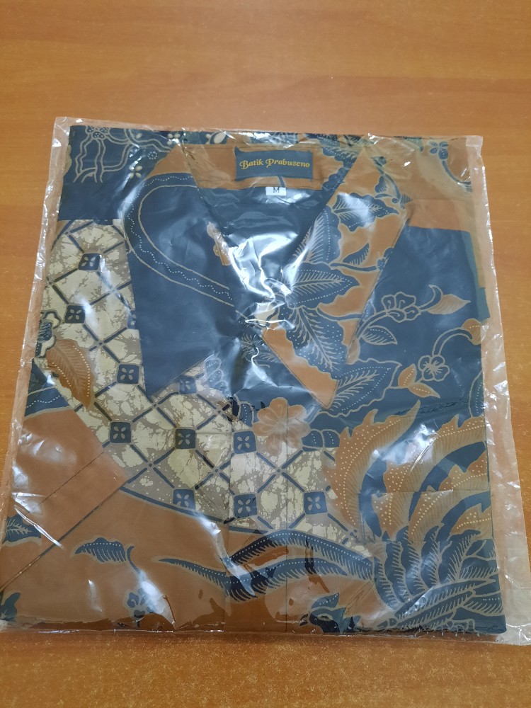 Ngudi Mas Pendek Kemeja Batik Pria Lengan Slimfit Katun Printing Hem Baju Atasan Kantor Modern