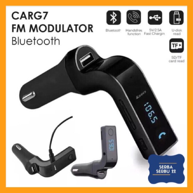 3-In-1 Car Charger, Bluetooth &amp; FM Transmitter CARG7/ Car Charger G7 / Charger Mobil handphone Aksesoris Mobil - Termurah COD