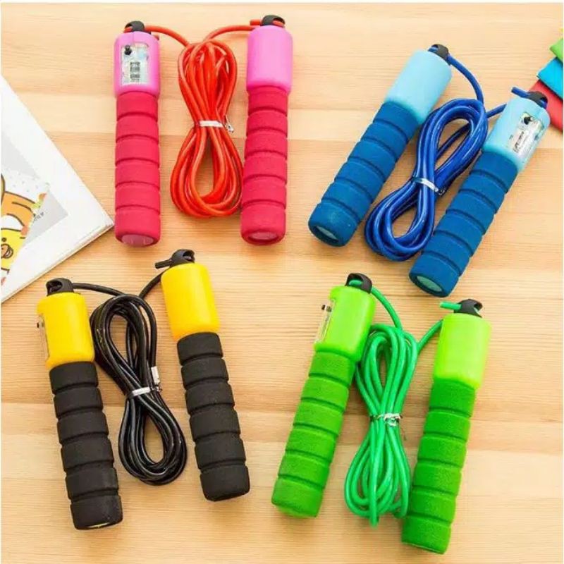 Lompat Tali Jump Rope Skipping Soft Handle With Counter Tali Skipping Dengan Penghitung Skiping