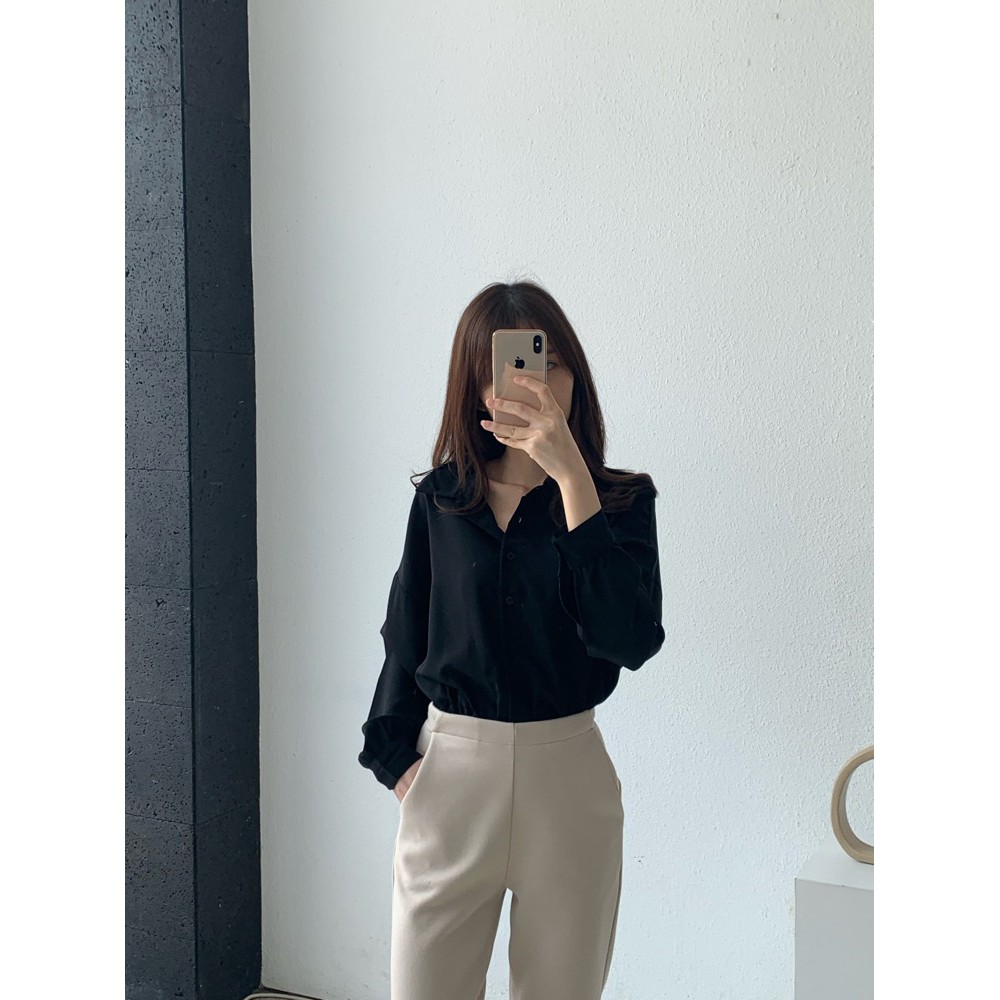 T-0372 Kemeja Wanita Variasi Karet Pinggang-8