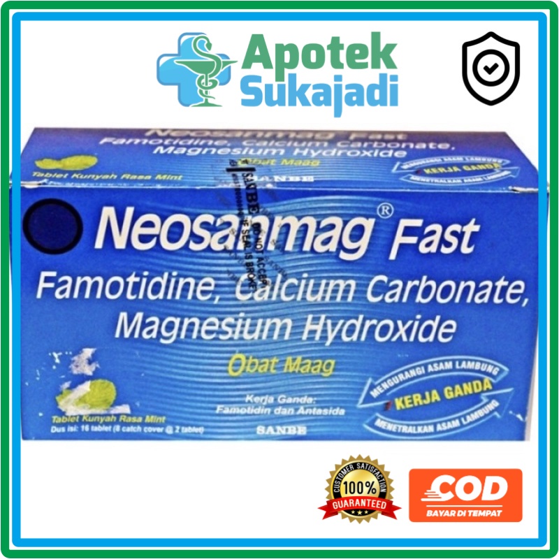 Neosanmag fast strip 2 tablet ( obat sanmag perut kembung mual maag )