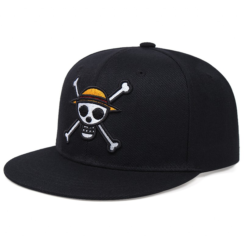 Topi Baseball Motif Bordir Anime One Piece Gaya Kasual Untuk Pria Dan Wanita