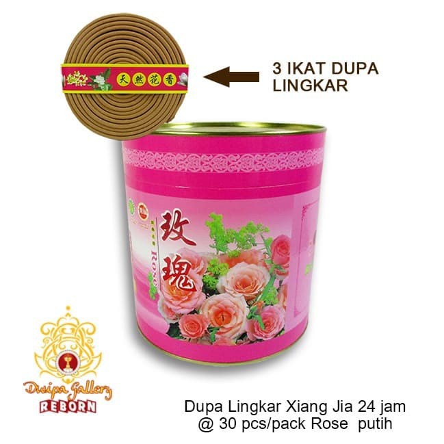 Dupa/Hio Lingkar Wangi Harum Xiang Jia 24 jam @30 pcs/pack Rose putih