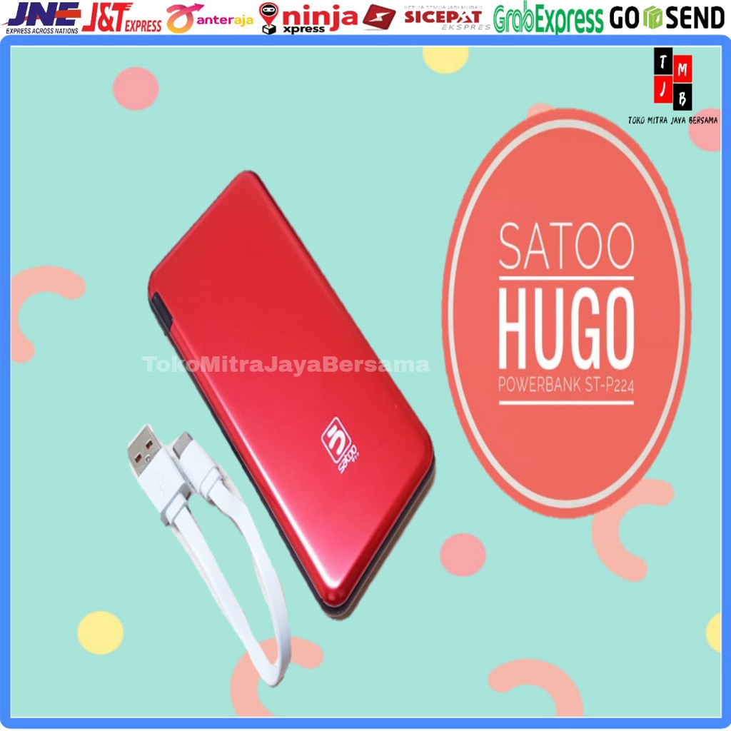 POWERBANK HUGO SLIM 10000 mAh USB 2 PORTS OUTPUT REAL CAPACITY POWER BANK