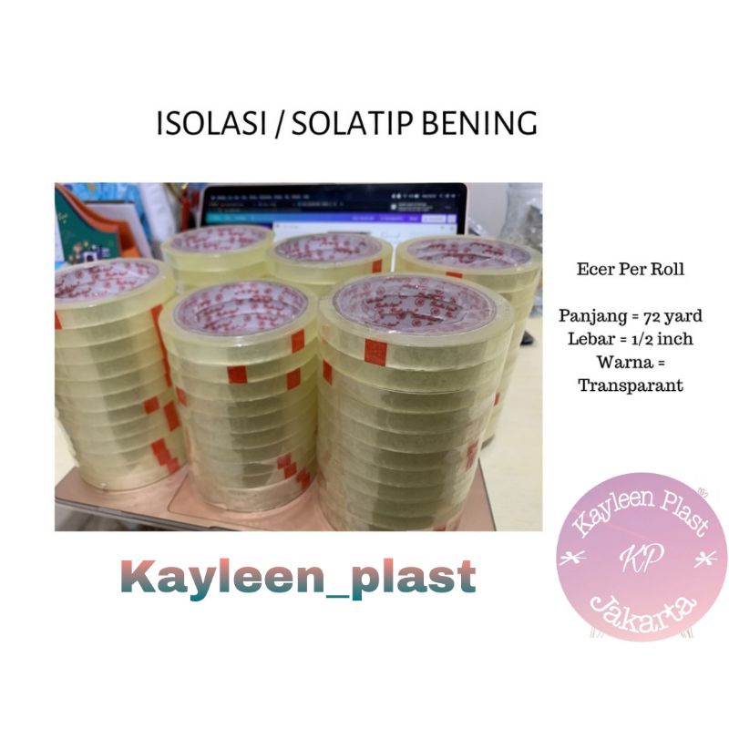 Isolasi Bening Almaz uk 1/2 inch x 72 yard