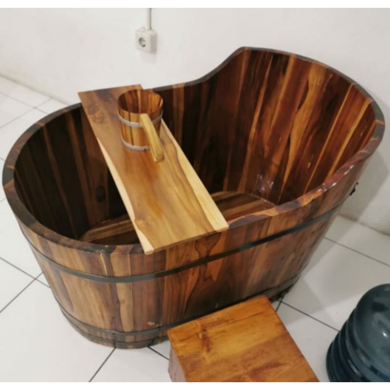 Jual Bathtub Kayu Jati Klasik lengkap dengan Gayung Shopee Indonesia