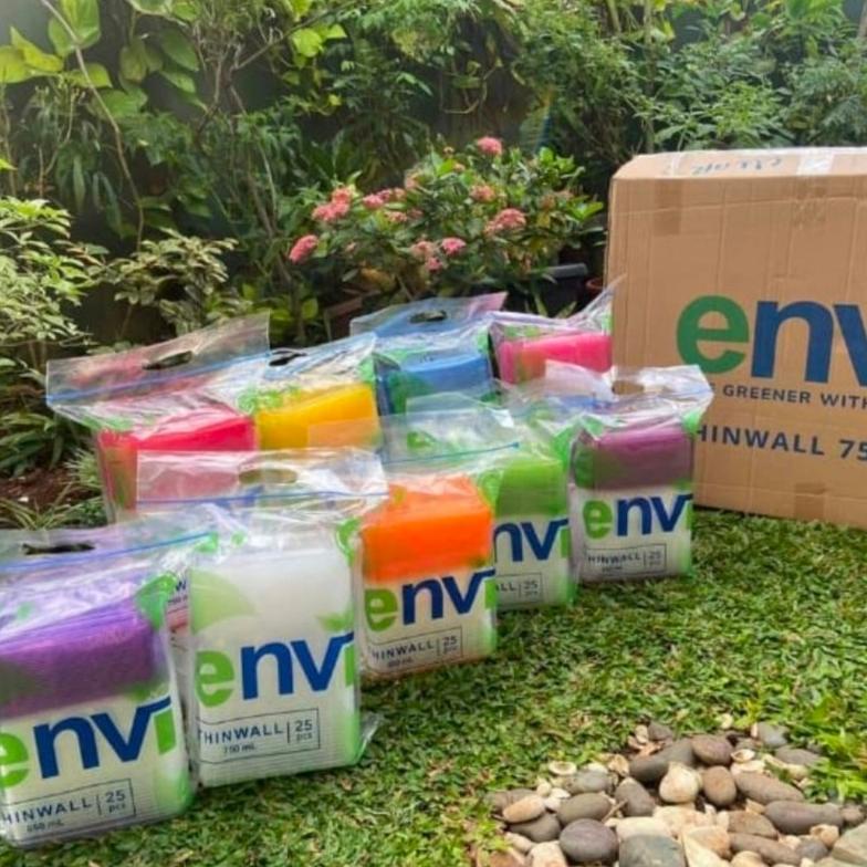 Thinwall Envi Premium Warna 750Ml Rect ( 750 Ml ) Kotak Makanan Isi 25 Set