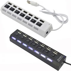 USB Hub 4 Port &amp; 7 Port LED On Off Kekinian / USB 2.0 Untuk Komputer dan Laptop 4 Port 7 Port