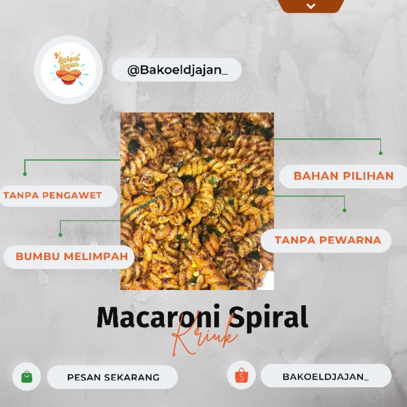 

(250 GR) MACARONI SPIRAL PEDAS DAUN JERUK BY BAKOEL DJAJAN