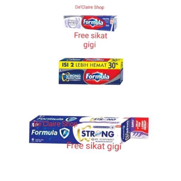 Jual Formula Pasta Gigi Sparkling White & Strong 160Gr Free Sikat Gigi