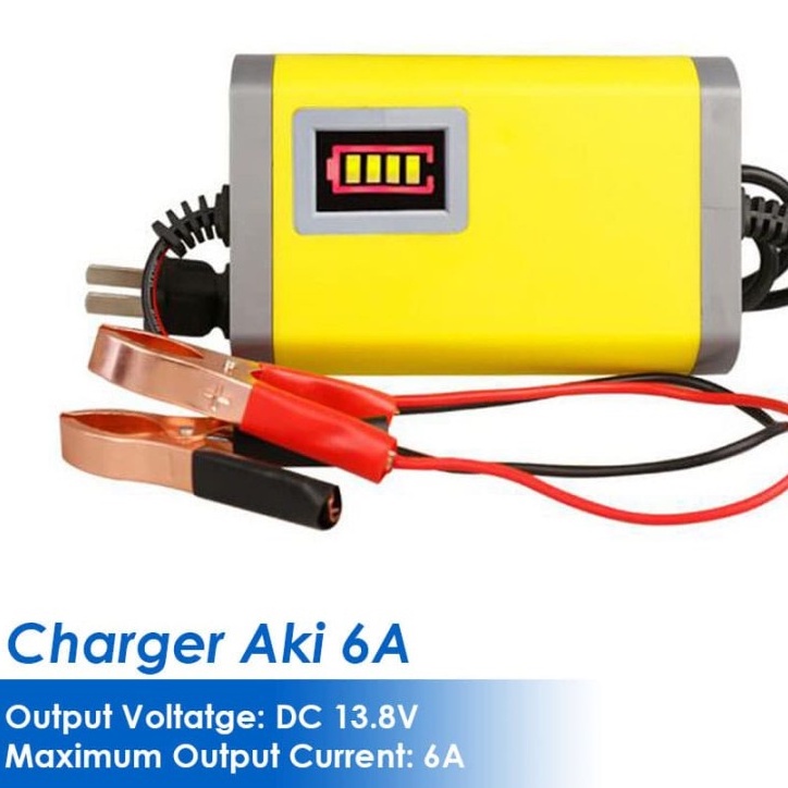 CHARGER AKI MOTOR MOBIL ALAT CAS AKI MOTOR MOBIL 12V 2A PORTABLE