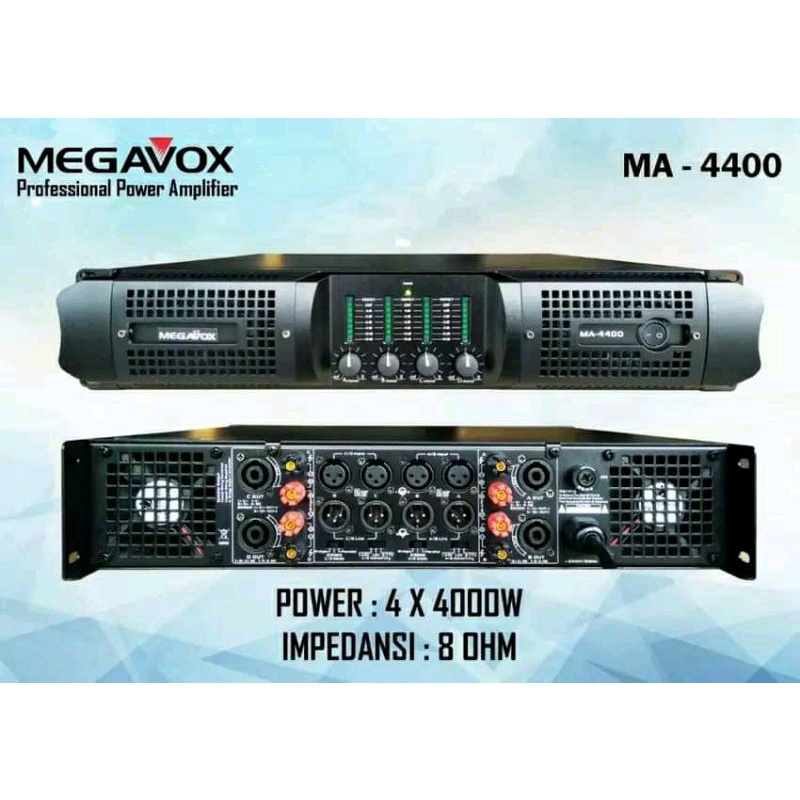 Power Megavox MA 4400 Original Power Amplifier 4000 Waatt × 4 Channel