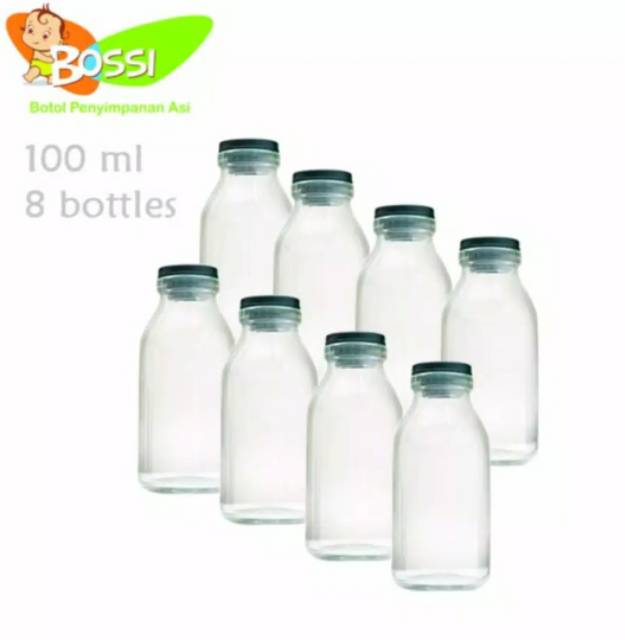 BOSSI botol penyimpan asi 100ml isi 8 botol