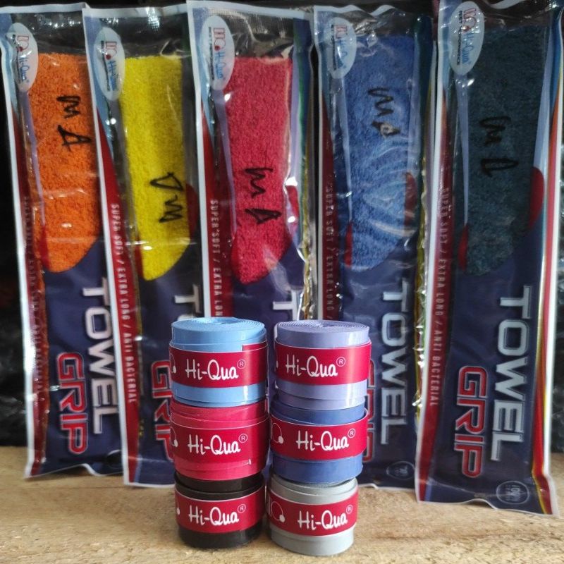Grip isolasi karet dan grip handuk Hiqua original grip raket anti slip HI-Qua